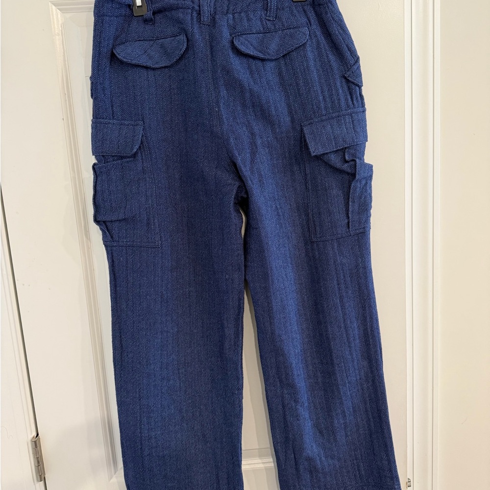 Free People Blue Textured Cargo Pants 🔥 - Picture 3 of 4